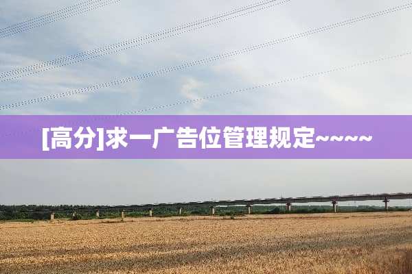 [高分]求一广告位管理规定~~~~
