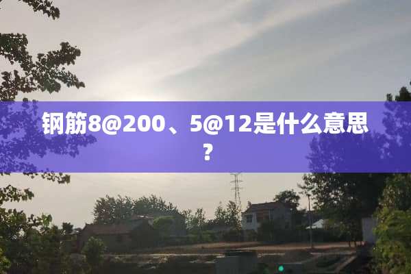 钢筋8@200、5@12是什么意思？