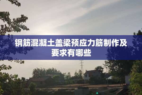 钢筋混凝土盖梁预应力筋制作及要求有哪些