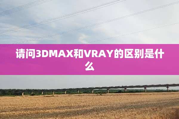 请问3DMAX和VRAY的区别是什么