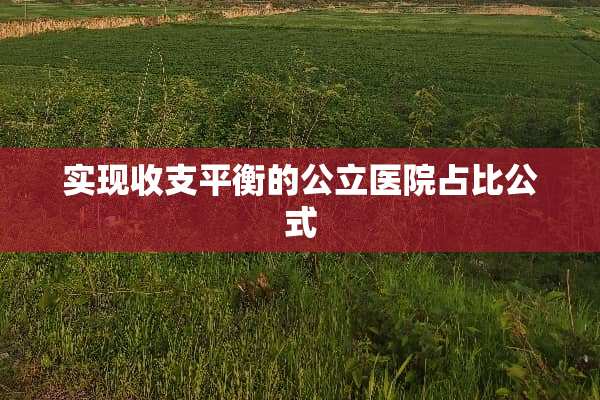 实现收支平衡的公立医院占比公式