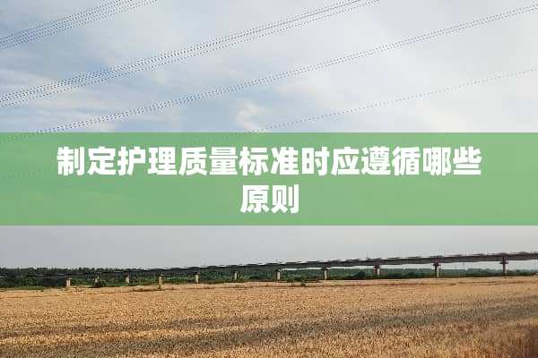 制定护理质量标准时应遵循哪些原则