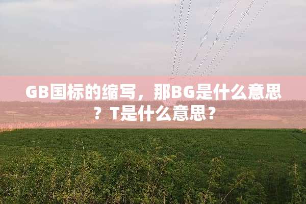 GB国标的缩写，那BG是什么意思？T是什么意思？