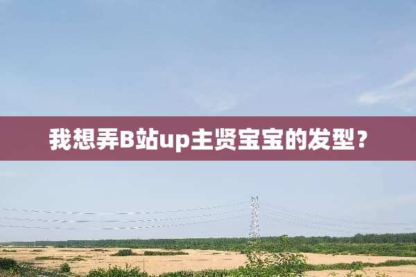 我想弄B站up主贤宝宝的发型？