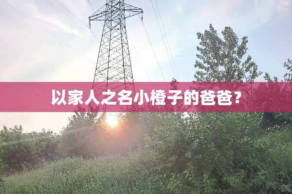 以家人之名小橙子的爸爸？