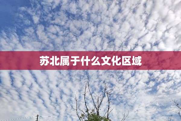 苏北属于什么文化区域