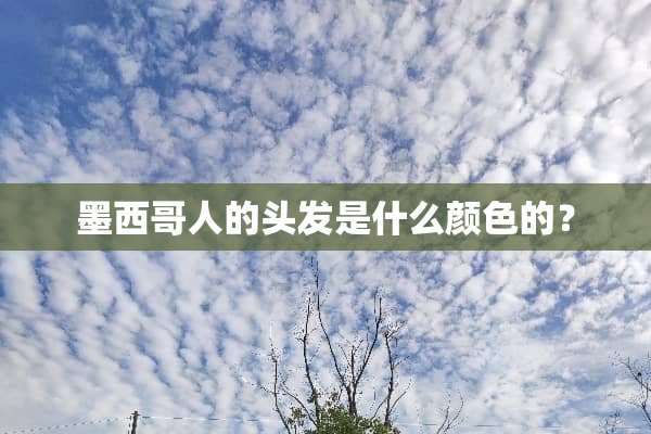 墨西哥人的头发是什么颜色的？