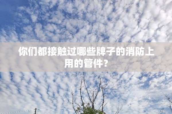 你们都接触过哪些牌子的消防上用的管件？