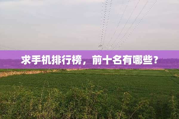 求手机排行榜，前十名有哪些？