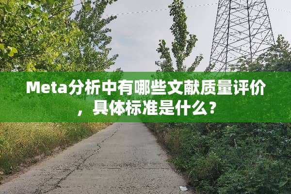 Meta分析中有哪些文献质量评价，具体标准是什么？