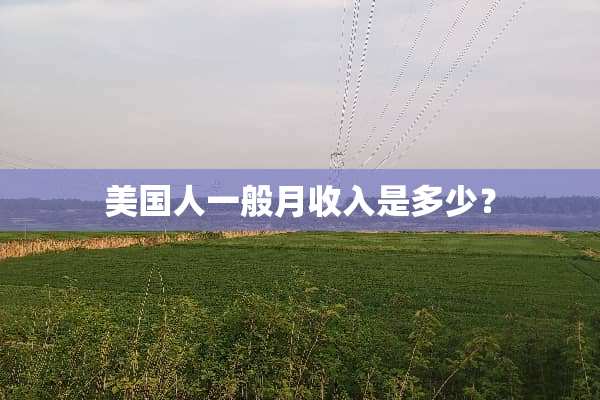 美国人一般月收入是多少？