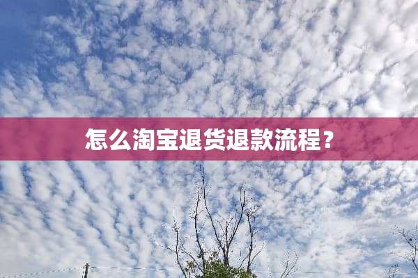 怎么淘宝退货退款流程？