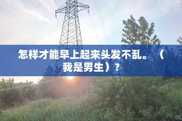 怎样才能早上起来头发不乱。 （我是男生）？