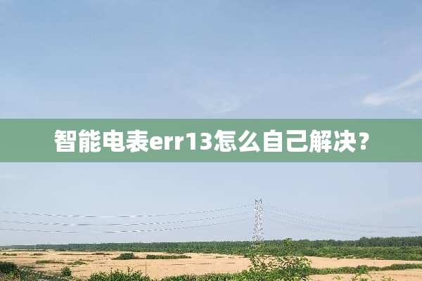 智能电表err13怎么自己解决？