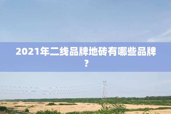 2021年二线品牌地砖有哪些品牌？