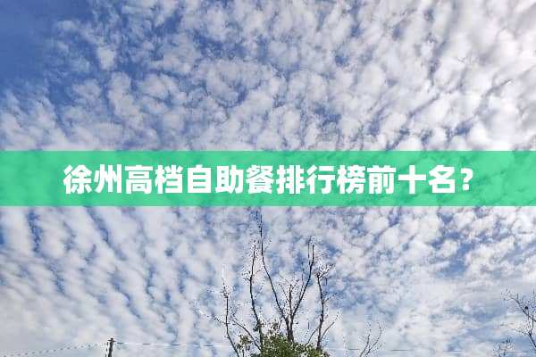 徐州高档自助餐排行榜前十名？