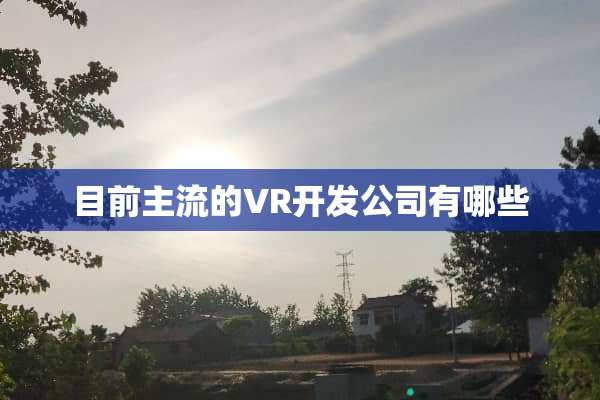 目前主流的VR开发公司有哪些