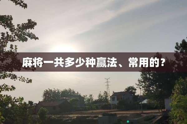 **一共多少种赢法、常用的？