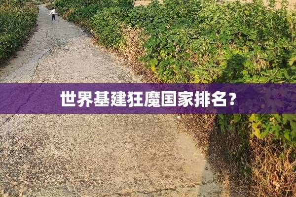 世界基建狂魔国家排名？