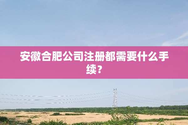安徽合肥公司注册都需要什么手续？