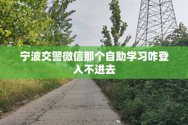 宁波交警微信那个自助学习咋登入不进去