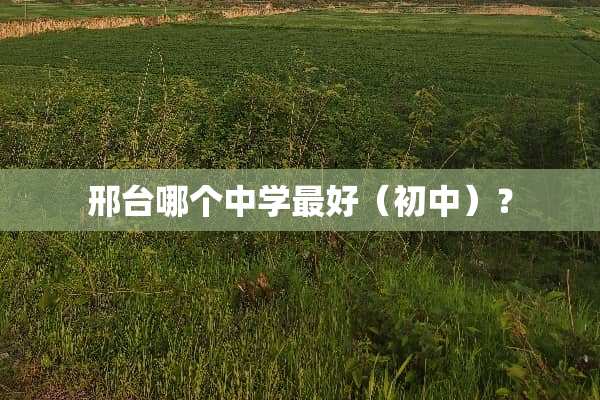 邢台哪个中学最好（初中）？