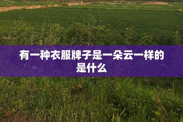 有一种衣服牌子是一朵云一样的是什么