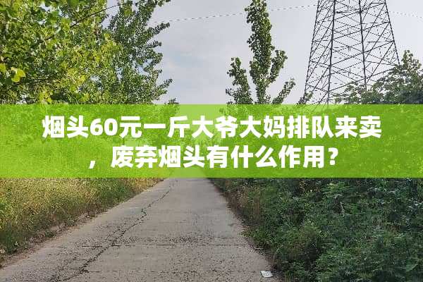烟头60元一斤大爷大妈排队来卖，废弃烟头有什么作用？