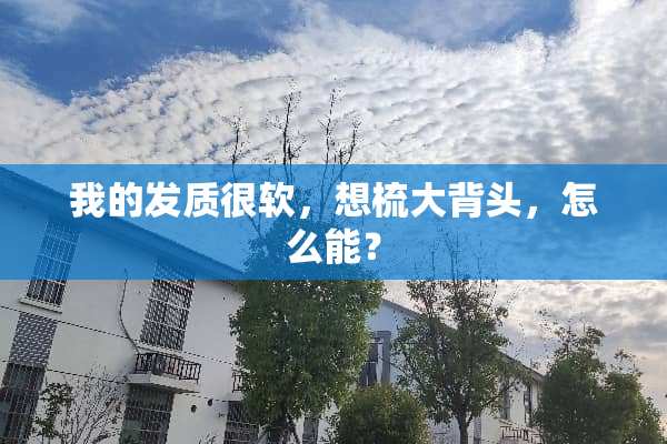 我的发质很软，想梳大背头，怎么能？