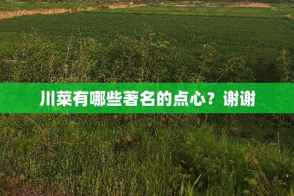 川菜有哪些著名的点心？谢谢