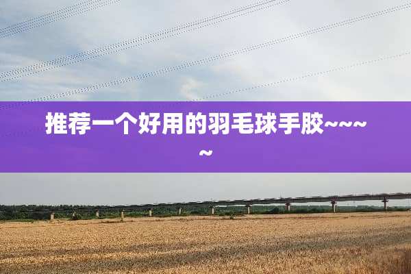 推荐一个好用的羽毛球手胶~~~~