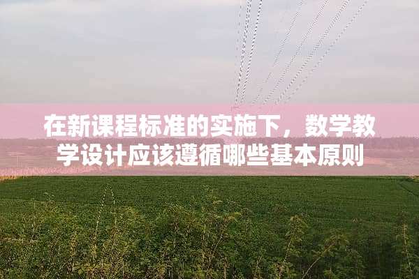 在新课程标准的实施下，数学教学设计应该遵循哪些基本原则