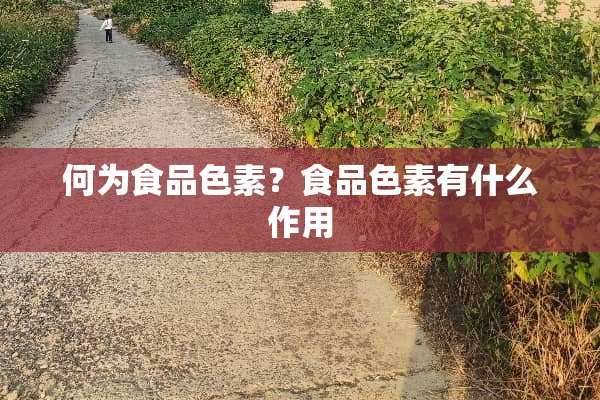 何为食品色素？食品色素有什么作用