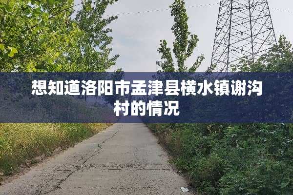 想知道洛阳市孟津县横水镇谢沟村的情况