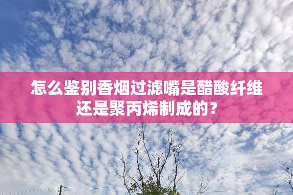 怎么鉴别香烟过滤嘴是醋酸纤维还是聚丙烯制成的？