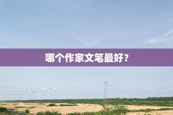 哪个作家文笔最好？