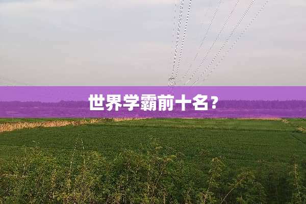 世界学霸前十名？