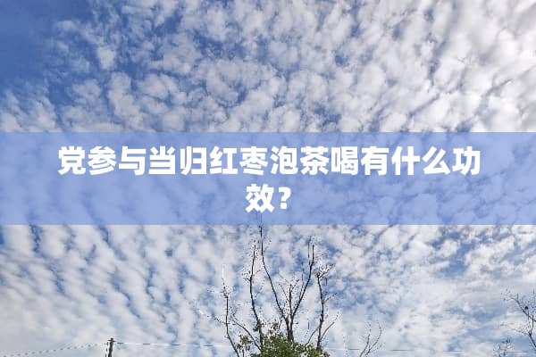 *参与当归红枣泡茶喝有什么功效？