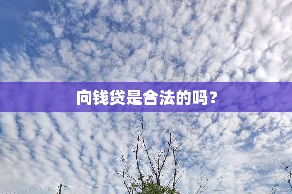 向钱贷是合法的吗？