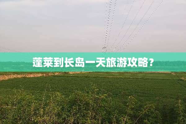 蓬莱到长岛一天旅游攻略？