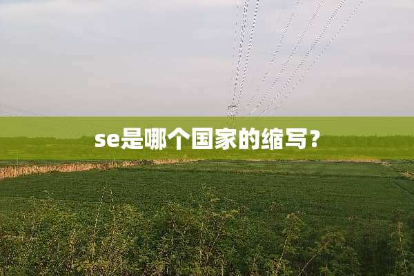 se是哪个国家的缩写？