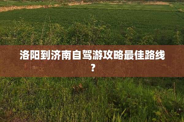 洛阳到济南自驾游攻略最佳路线？