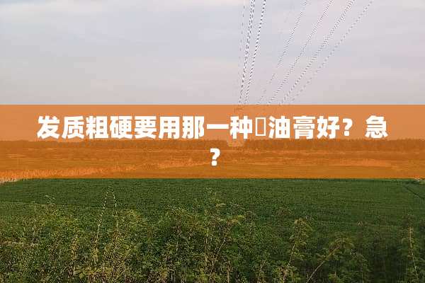 发质粗硬要用那一种焗油膏好？急？