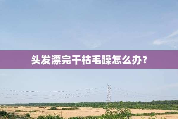 头发漂完干枯毛躁怎么办？