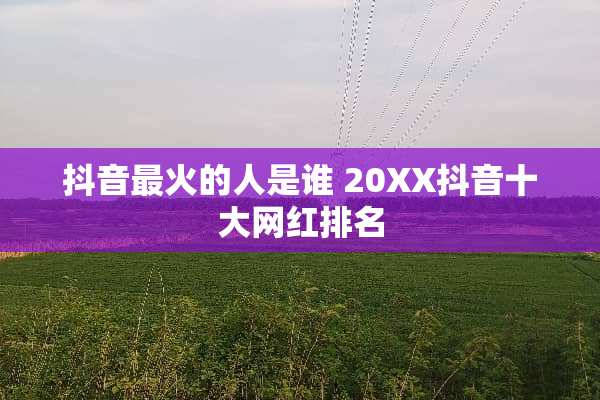 抖音最火的人是谁 20XX抖音十大网红排名