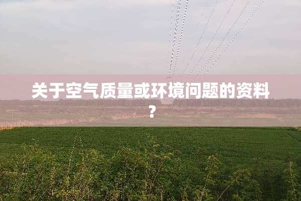 关于空气质量或环境问题的资料？