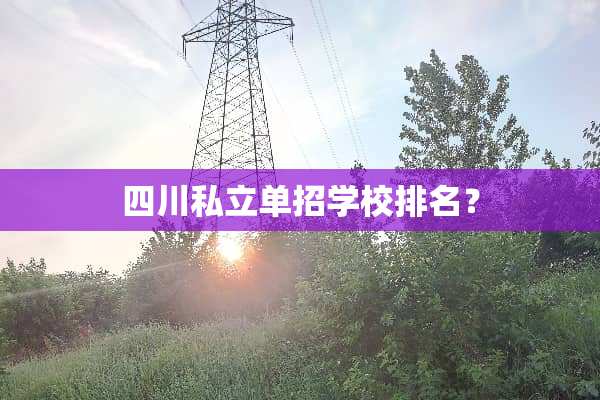 四川私立单招学校排名？