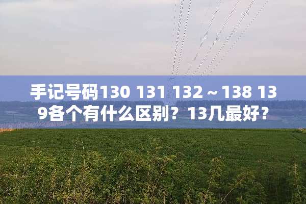 手记号码130 131 132～138 139各个有什么区别？13几最好？
