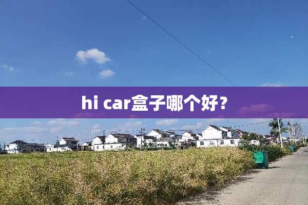 hi car盒子哪个好？