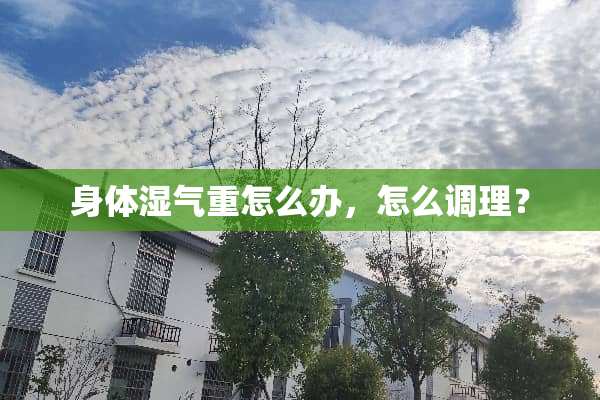 身体湿气重怎么办，怎么调理？